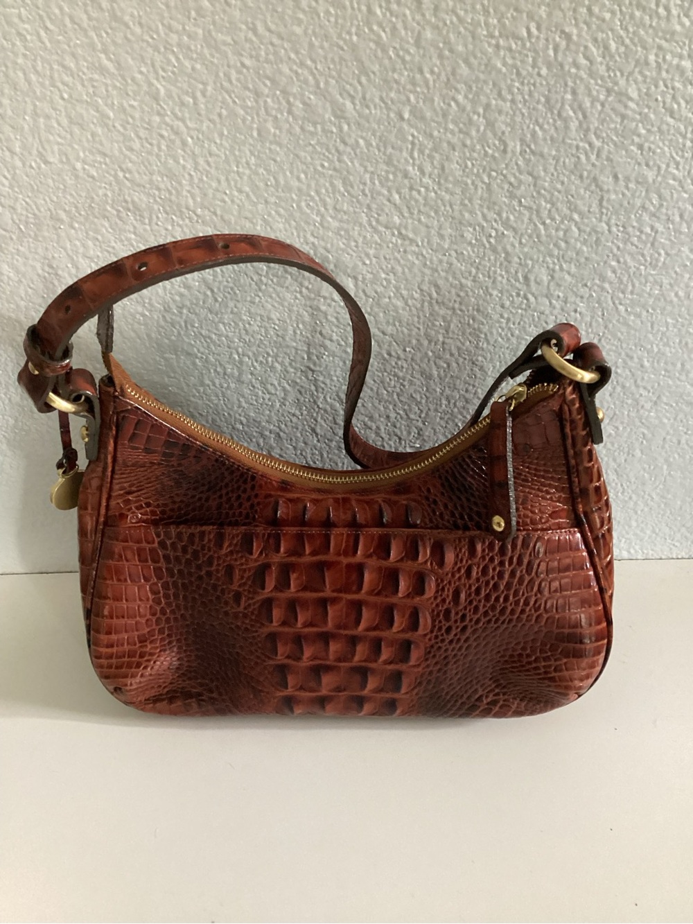 Brahmin Tabitha Croc-Embossed Shoulder Hobo Bag Like New - Picture 6 of 14